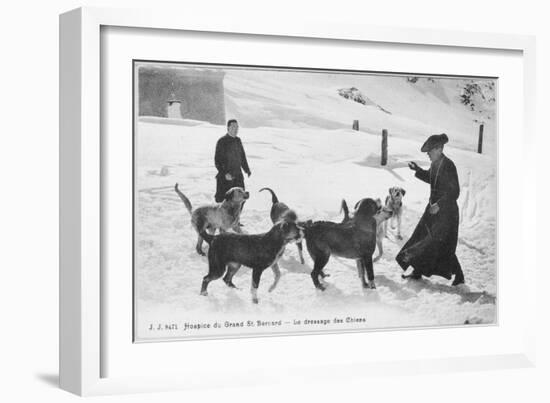 At the Hospice du Grand Saint- Bernard Dogs are Trained to Rescue Unfortunate Travellers-null-Framed Art Print