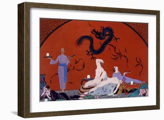 At the House of Pasotz, c.1921-Georges Barbier-Framed Giclee Print