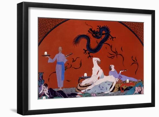 At the House of Pasotz, c.1921-Georges Barbier-Framed Premium Giclee Print