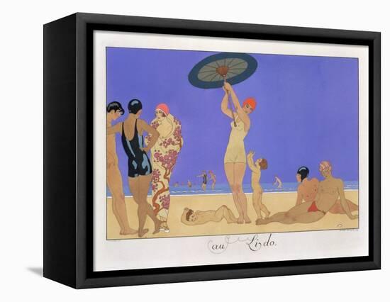 At the Lido, Engraved by Henri Reidel, 1920 (Litho)-Georges Barbier-Framed Stretched Canvas