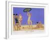 At the Lido, Engraved by Henri Reidel, 1920 (Litho)-Georges Barbier-Framed Giclee Print