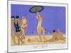 At the Lido, Engraved by Henri Reidel, 1920 (Litho)-Georges Barbier-Mounted Giclee Print