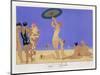 At the Lido, Engraved by Henri Reidel, 1920 (Litho)-Georges Barbier-Mounted Premium Giclee Print