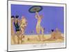 At the Lido, Engraved by Henri Reidel, 1920 (Litho)-Georges Barbier-Mounted Giclee Print