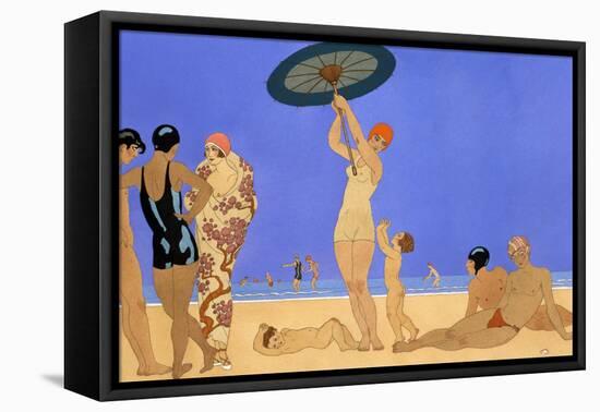 At the Lido-Georges Barbier-Framed Stretched Canvas