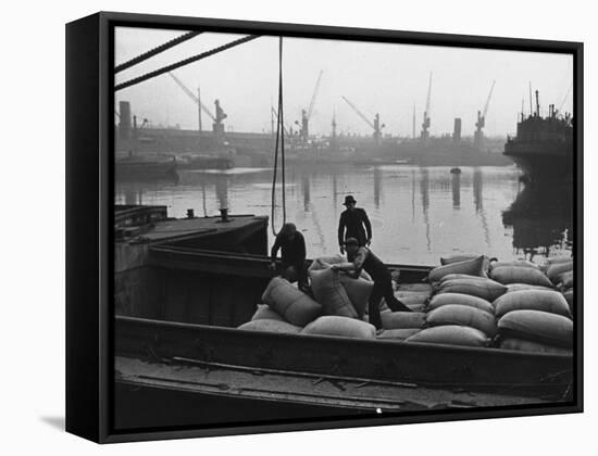 At the London Docks-John Phillips-Framed Stretched Canvas