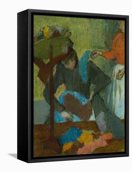 At the Milliner (Chez La Modiste), 1898-Edgar Degas-Framed Stretched Canvas