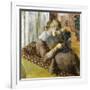 At the Milliners, Chez le modiste, 1881 pastel by Degas-Edgar Degas-Framed Giclee Print