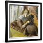 At the Milliners, Chez le modiste, 1881 pastel by Degas-Edgar Degas-Framed Giclee Print