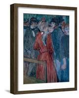 At the Moulin de la Galette, 1891 watercolor and gouache-Henri de Toulouse-Lautrec-Framed Giclee Print