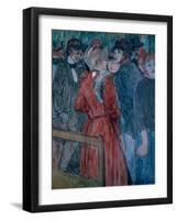 At the Moulin de la Galette, 1891 watercolor and gouache-Henri de Toulouse-Lautrec-Framed Giclee Print