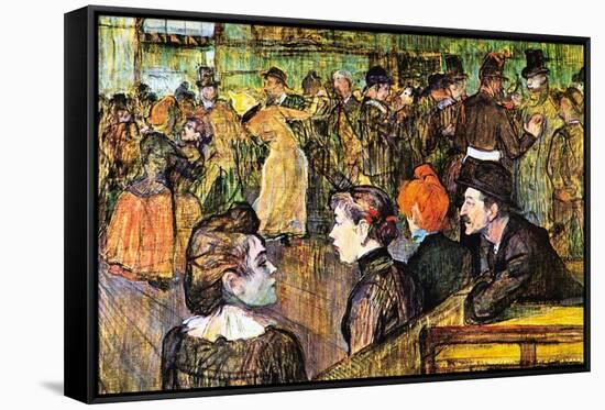At The Moulin De La Gallette-Henri de Toulouse-Lautrec-Framed Stretched Canvas