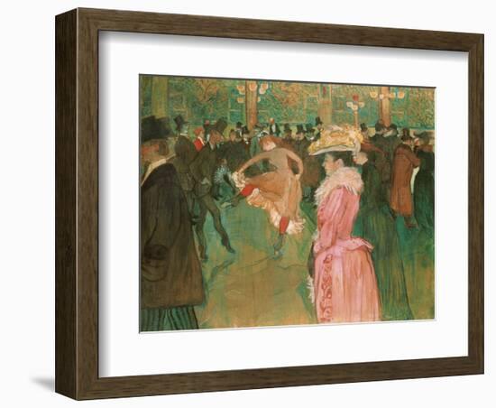 At the Moulin Rouge: The Dance, 1890-Henri de Toulouse-Lautrec-Framed Art Print