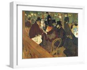 At the Moulin Rouge-Henri de Toulouse-Lautrec-Framed Art Print