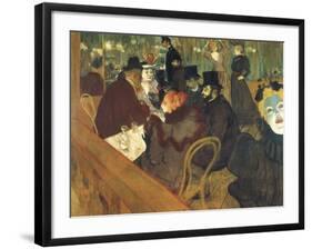 At the Moulin Rouge-Henri de Toulouse-Lautrec-Framed Art Print