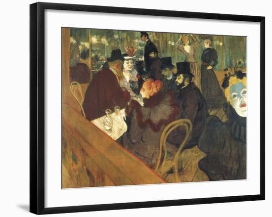 At the Moulin Rouge-Henri de Toulouse-Lautrec-Framed Art Print