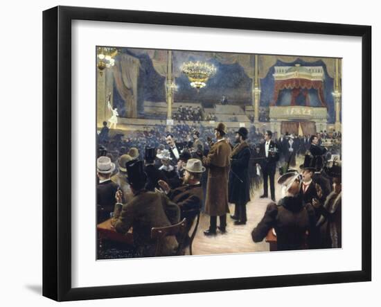 At the Music Hall in the Cirkus Bygningen, Jernbaneegade, Copenhagen, 1891-Paul Gustav Fischer-Framed Giclee Print