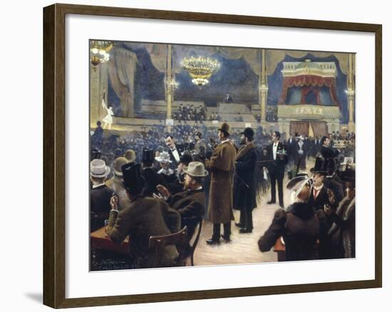 At the Music Hall in the Cirkus Bygningen, Jernbaneegade, Copenhagen, 1891-Paul Gustav Fischer-Framed Giclee Print