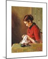 At the Needlework-Michael Ancher-Mounted Premium Giclee Print