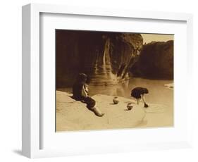 At the Old Well at Acoma-Edward S. Curtis-Framed Premium Giclee Print