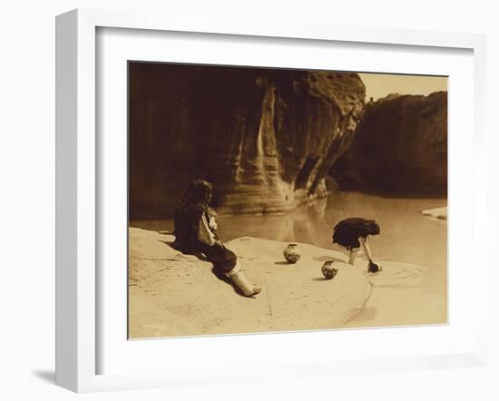 At the Old Well at Acoma-Edward S. Curtis-Framed Giclee Print