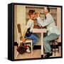 "At the Optometrist" or "Eye Doctor", May 19,1956-Norman Rockwell-Framed Stretched Canvas