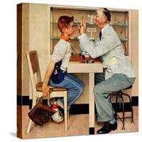 "At the Optometrist" or "Eye Doctor", May 19,1956-Norman Rockwell-Stretched Canvas