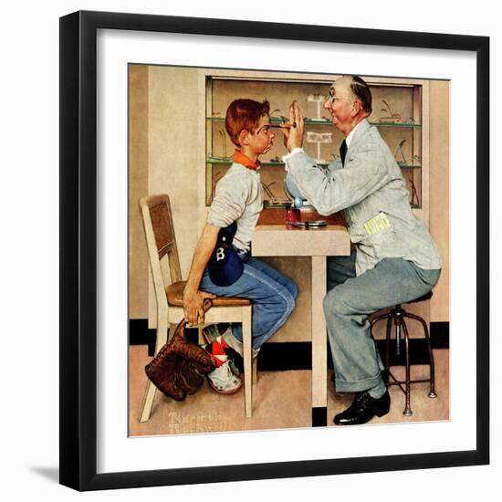 "At the Optometrist" or "Eye Doctor", May 19,1956-Norman Rockwell-Framed Premium Giclee Print