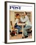 "At the Optometrist" or "Eye Doctor" Saturday Evening Post Cover, May 19,1956-Norman Rockwell-Framed Giclee Print