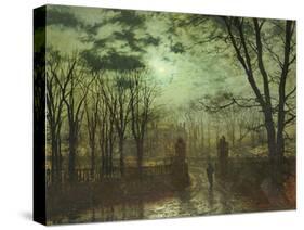 At the Park Gate-John Atkinson Grimshaw-Stretched Canvas