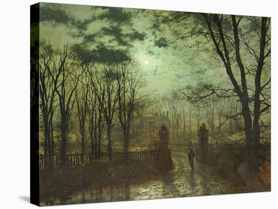 At the Park Gate-John Atkinson Grimshaw-Stretched Canvas