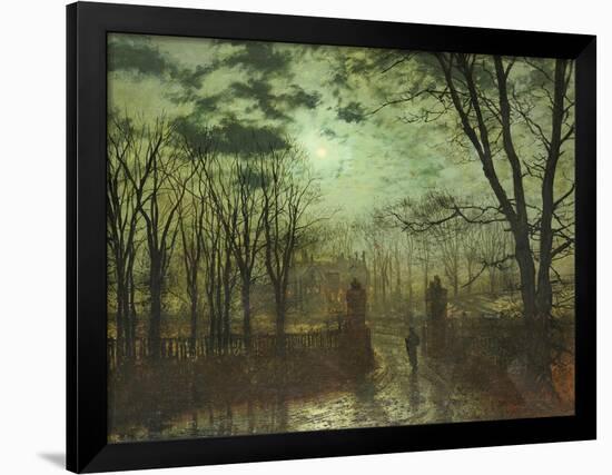 At the Park Gate-John Atkinson Grimshaw-Framed Giclee Print