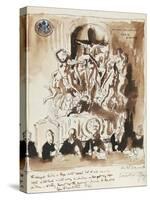 At the Peace Conference, Paris (Pen, Ink and Wash on British Delegation Paris Headed Paper)-Sir William Orpen-Stretched Canvas