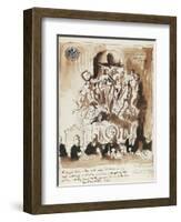 At the Peace Conference, Paris (Pen, Ink and Wash on British Delegation Paris Headed Paper)-Sir William Orpen-Framed Giclee Print