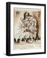 At the Peace Conference, Paris (Pen, Ink and Wash on British Delegation Paris Headed Paper)-Sir William Orpen-Framed Giclee Print