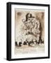 At the Peace Conference, Paris (Pen, Ink and Wash on British Delegation Paris Headed Paper)-Sir William Orpen-Framed Giclee Print