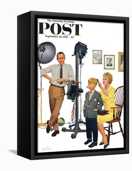 "At the Photographer" Saturday Evening Post Cover, September 26, 1959-Kurt Ard-Framed Stretched Canvas