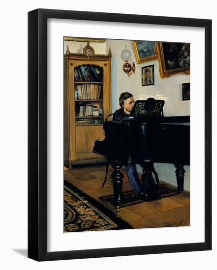 At the Piano-null-Framed Giclee Print