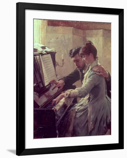 At the Piano-Albert Edelfelt-Framed Giclee Print