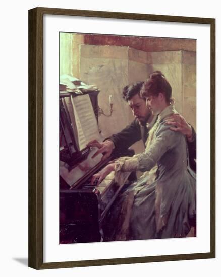 At the Piano-Albert Edelfelt-Framed Premium Giclee Print