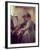 At the Piano-Albert Edelfelt-Framed Premium Giclee Print