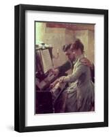 At the Piano-Albert Edelfelt-Framed Giclee Print