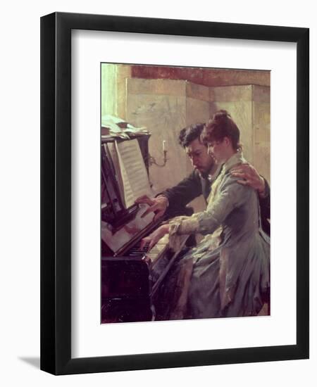 At the Piano-Albert Edelfelt-Framed Giclee Print