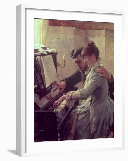 At the Piano-Albert Edelfelt-Framed Giclee Print