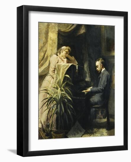 At the Piano-Emma Sparre-Framed Giclee Print