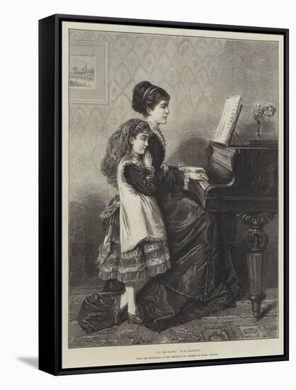 At the Piano-George Goodwin Kilburne-Framed Stretched Canvas