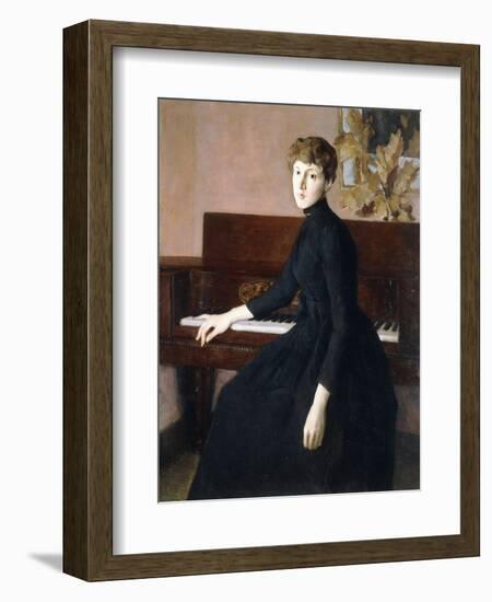 At the Piano-Julian Alden Weir-Framed Giclee Print