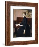 At the Piano-Julian Alden Weir-Framed Giclee Print