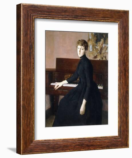 At the Piano-Julian Alden Weir-Framed Giclee Print