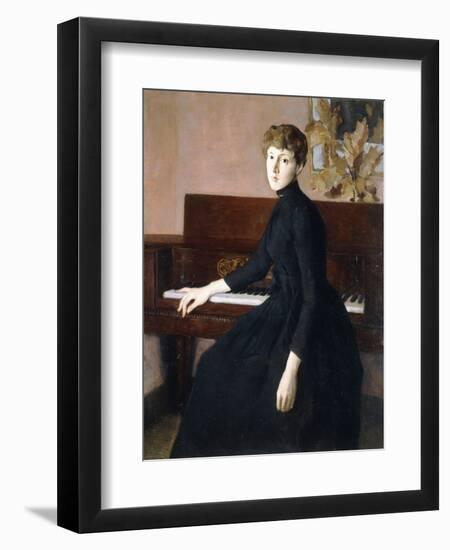 At the Piano-Julian Alden Weir-Framed Giclee Print